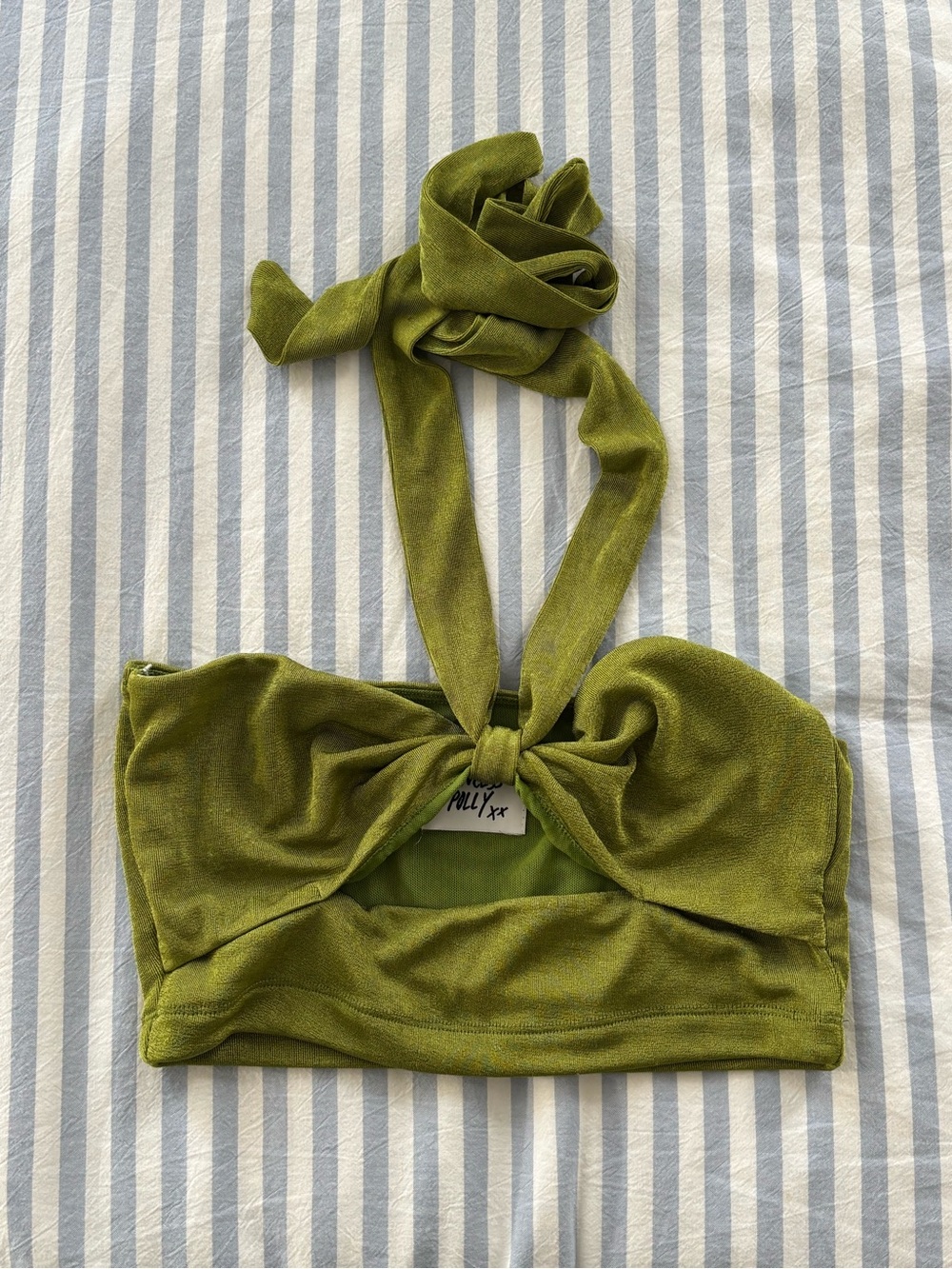 Princess Polly green halter crop top